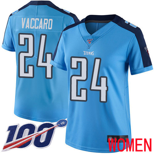 Tennessee Titans Limited Light Blue Women Kenny Vaccaro Jersey NFL Football #24 100th Season Rush Vapor Untouchable->women nfl jersey->Women Jersey